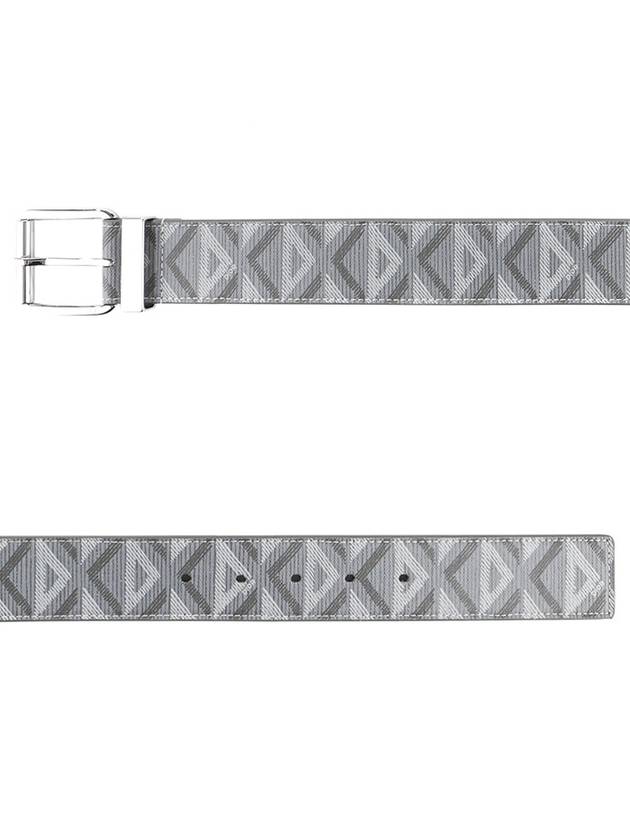 CD Diamond Canvas Calfskin Leather Belt Gray - DIOR - BALAAN.