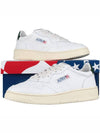 Men's Medalist Leather Low Top Sneakers White Green - AUTRY - BALAAN 11