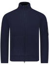 Lambswool GRS Zipped Cardigan Navy - CP COMPANY - BALAAN 2