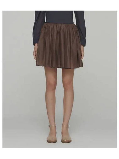 AMOMENTO COTTON SHIRRING BANDING SKORTS BROWN - ANDTHEOTHER - BALAAN 1