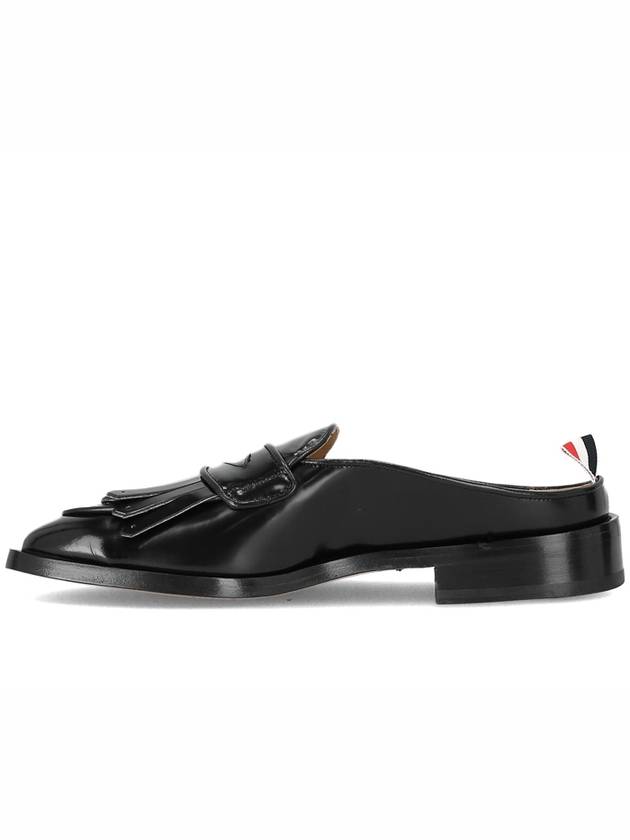 Men's Kilt Varsity Patent Penny Mule Loafers Black - THOM BROWNE - BALAAN.