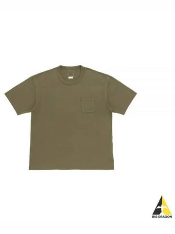 24 Cotton And Silk T shirt 0124105010008 OLIVE Short Sleeve - VISVIM - BALAAN 1