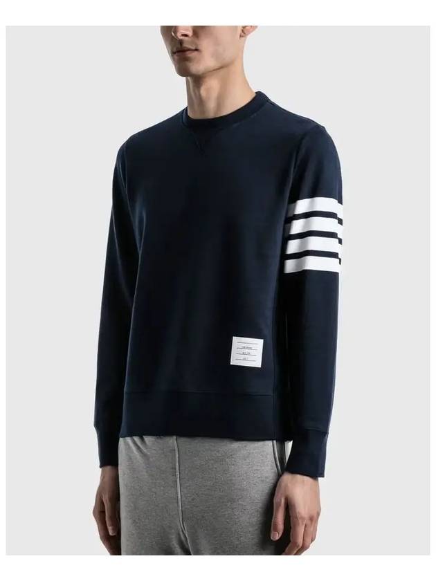 Men's Diagonal Armband Crew Neck Classic Sweatshirt Navy - THOM BROWNE - BALAAN 5