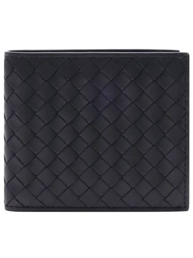 Intrecciato Calf Leather Half Wallet Black - BOTTEGA VENETA - BALAAN 2