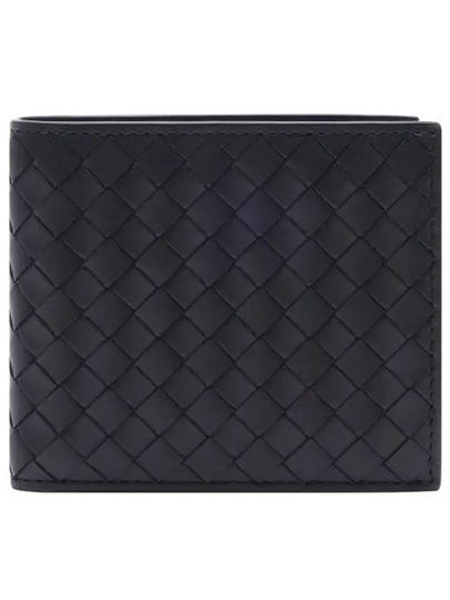 Intrecciato Calf Leather Half Wallet Black - BOTTEGA VENETA - BALAAN 2