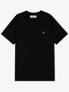 ORB Logo Cotton Short Sleeve T-Shirt Black - VIVIENNE WESTWOOD - BALAAN 3