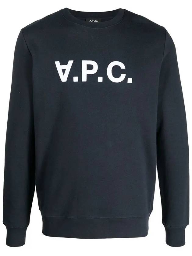 VPC Logo Crew Neck Sweatshirt Navy - A.P.C. - BALAAN 3