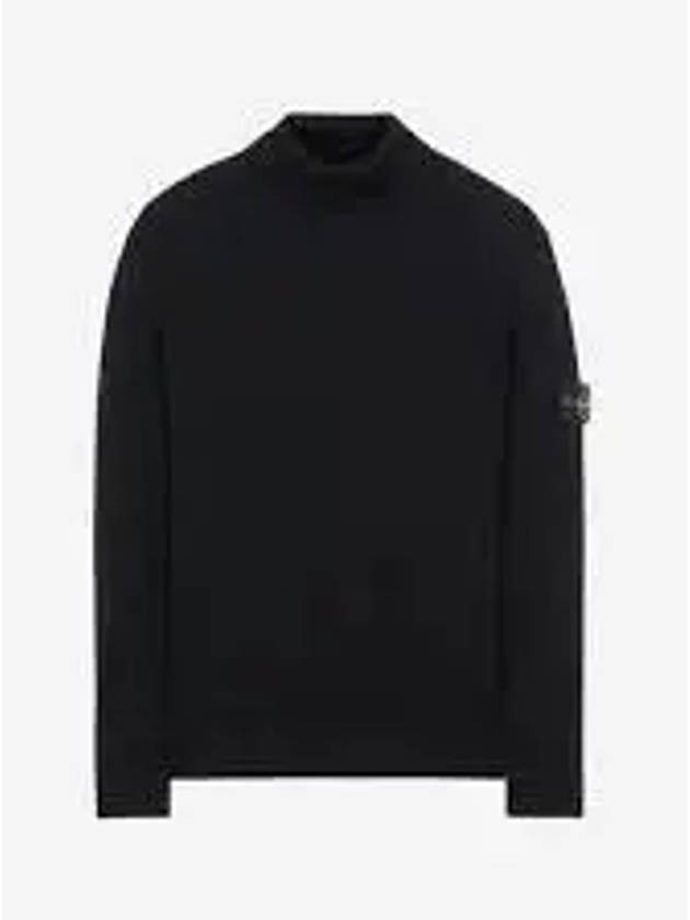 Men's Logo Patch Turtleneck Black - STONE ISLAND - BALAAN 2