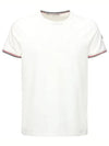 Logo Patch Tricolor Edge Sleeve Cotton White TShirt - MONCLER - BALAAN 1