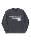 BBD Hidden Slogan Pigment Long T Shirt Charcoal - BLACKBLOND - BALAAN 1