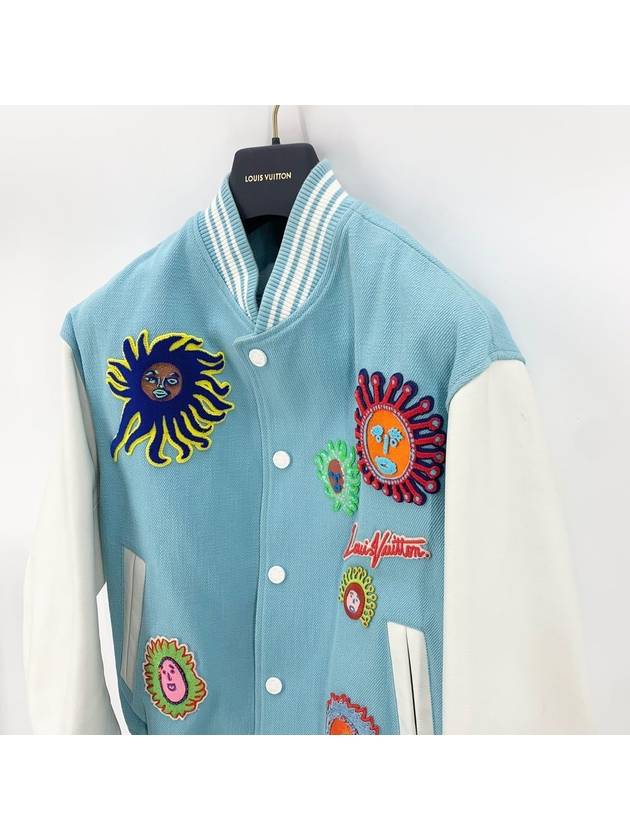 LV x YK embroidered face varsity blouson 1AB8HA - LOUIS VUITTON - BALAAN 4