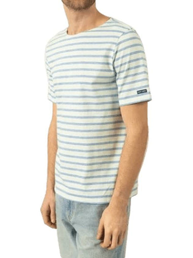 Levant Striped Sailor Short Sleeve T-Shirt Aloe Denim - SAINT JAMES - BALAAN 1