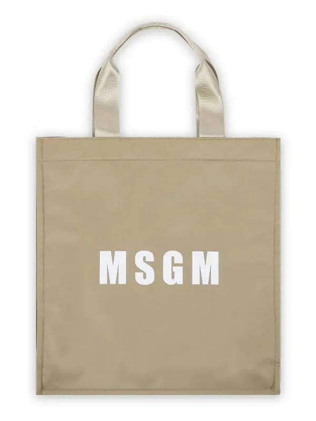 Logo Print Tote Bag Beige - MSGM - BALAAN 3