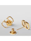 V Logo Signature Earrings Gold - VALENTINO - BALAAN 3