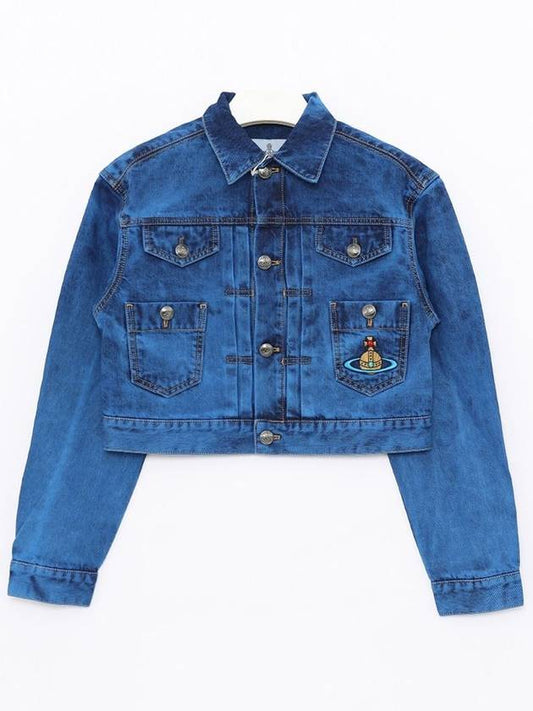 Marlene Crop Top Denim Jacket Blue - VIVIENNE WESTWOOD - BALAAN 2