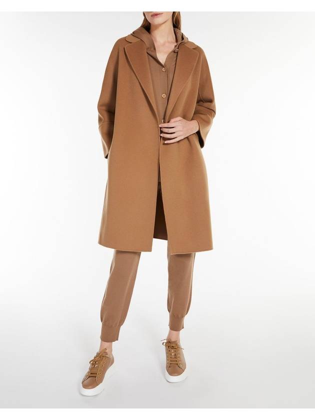 Women's Arona Belt Virgin Wool Single Coat Camel - S MAX MARA - BALAAN 3
