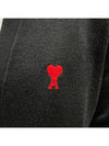 Heart Logo Merino Wool Cardigan Black - AMI - BALAAN 7