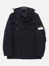 Men's Wappen Patch Ghost Piece Zip-up Jacket Dark Navy - STONE ISLAND - BALAAN 2