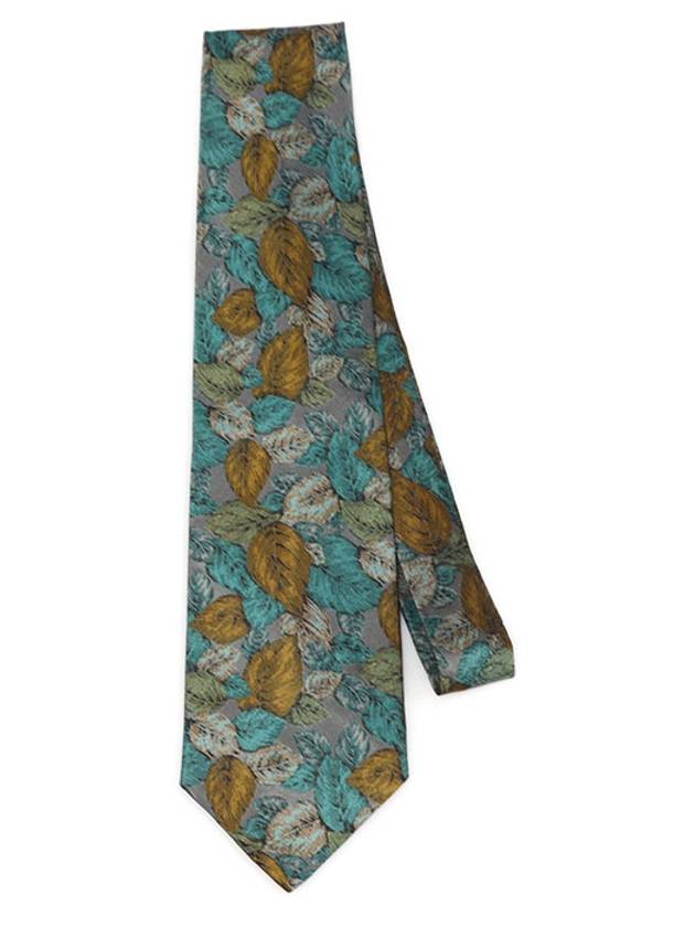 100 silk gray leaf pattern tie - A. TESTONI - BALAAN 3