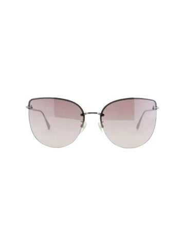 Cat Eye Half Rim Sunglasses Brown - TOM FORD - BALAAN 1