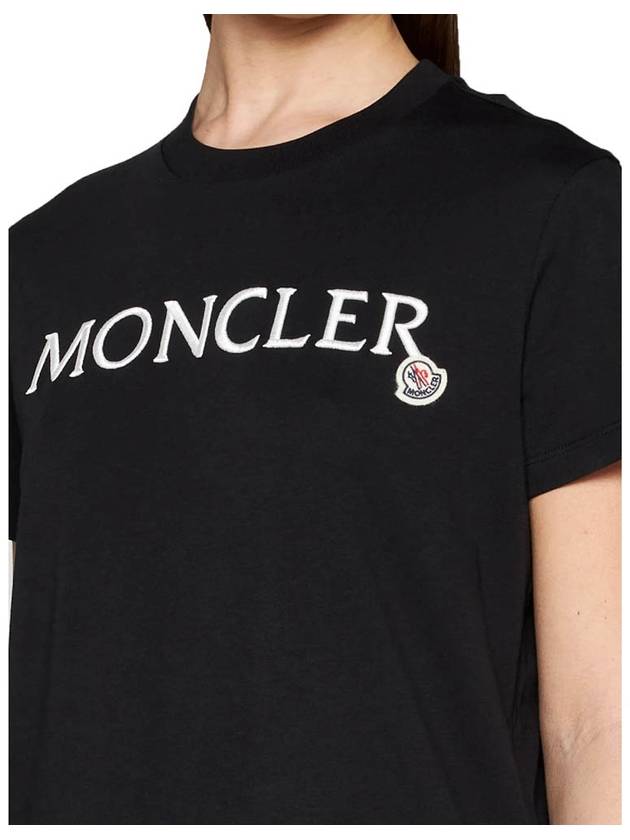 Women s embroidery logo short sleeved t shirt black 8C0001189AIJ999 - MONCLER - BALAAN 5