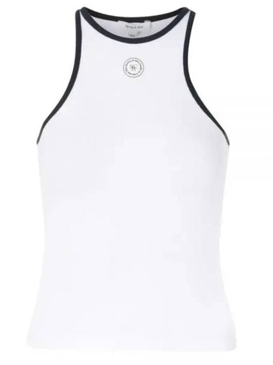 24 SRHWC Ribbed Tank WhiteBlack TO033S405SW - SPORTY & RICH - BALAAN 1