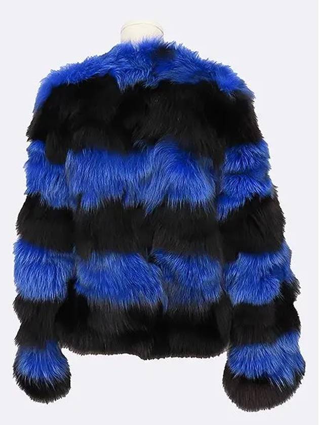 Blue black color faux fur jacket - MSGM - BALAAN 3