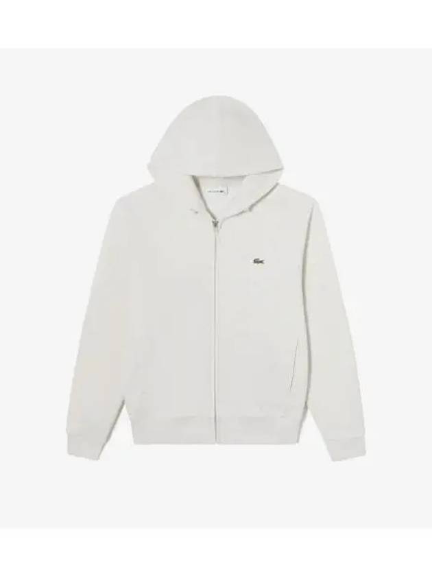 Women s technical hooded sweatshirt zip up oatmeal - LACOSTE - BALAAN 1