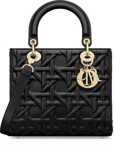 Lady Dior Cannage Medium Tote Bag Black - DIOR - BALAAN 1