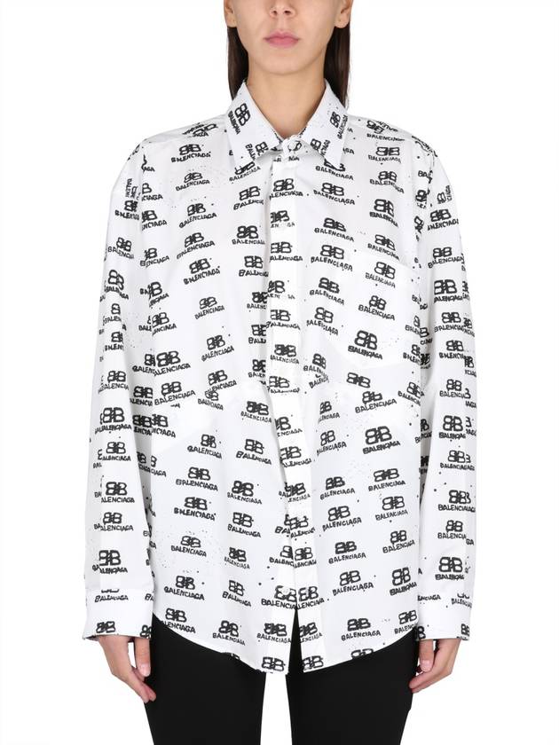 All Over Logo Shirt White - BALENCIAGA - BALAAN 2