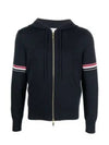 Cotton Milano Armband Zip Up Hoodie Navy - THOM BROWNE - BALAAN 2