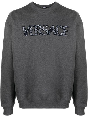 Embroidery Sweatshirt 10125571A09048 1E210 DARK GRAY MELANGE - VERSACE - BALAAN 1