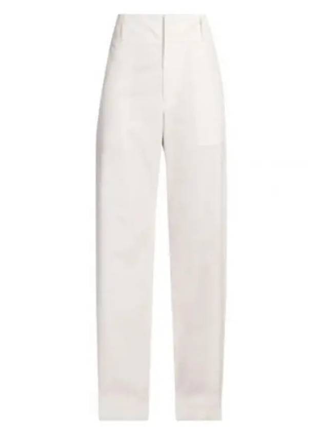 Compact Cotton Trousers Straight Pants White - BOTTEGA VENETA - BALAAN 2