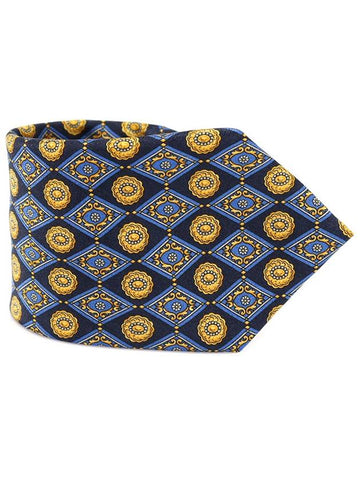 100 silk navy diamond pattern tie - LANVIN - BALAAN 1