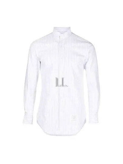 Pinstrip Oxford Long Sleeve Shirt Blue - THOM BROWNE - BALAAN 2