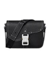 Saddle Mini Strap Grained Calfskin Messenger Bag Black - DIOR - BALAAN 1