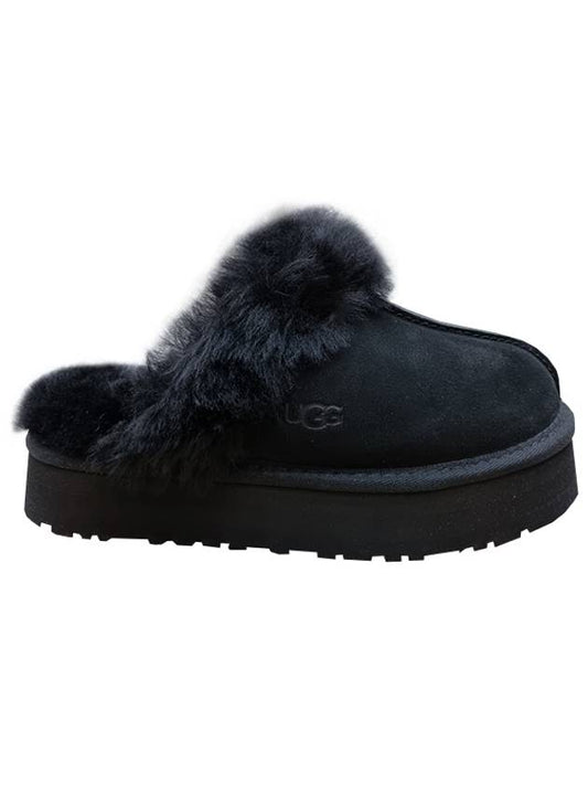 Women's Diskett Fleece Platform Slippers Black - UGG - BALAAN 2