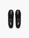 Leather Ballerina Leather Mary Jane Flat Shoes Black - MIU MIU - BALAAN 4