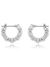 Matrix Triangle Cut Small Hoop Earrings Silver - SWAROVSKI - BALAAN 4