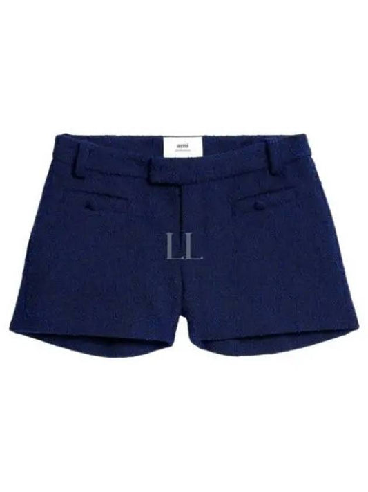 Boucle Shorts Navy - AMI - BALAAN 2