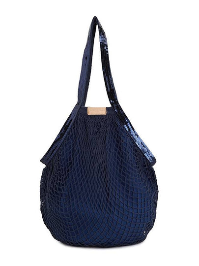 Women's Sequence Peacenet Tote Bag Navy - VANESSA BRUNO - BALAAN 2