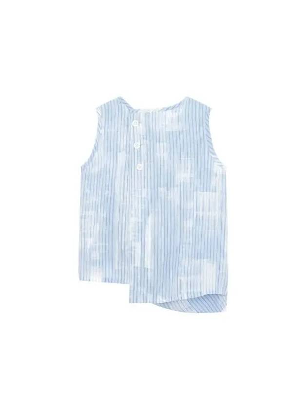 Yohji Yamamoto Y s Back Button Up Twist Hem Top Blue - YOHJI YAMAMOTO - BALAAN 1