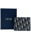 Compact Wallet Beige & Black  Oblique Jacquard - DIOR - BALAAN 2