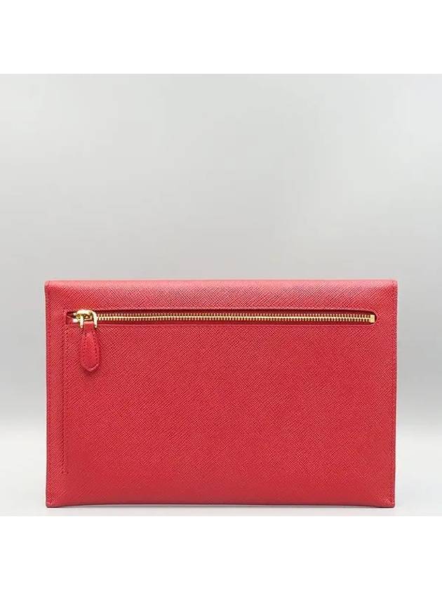 1MF014 Red Saffiano Leather Document Holder Envelope Clutch Bag - PRADA - BALAAN 3