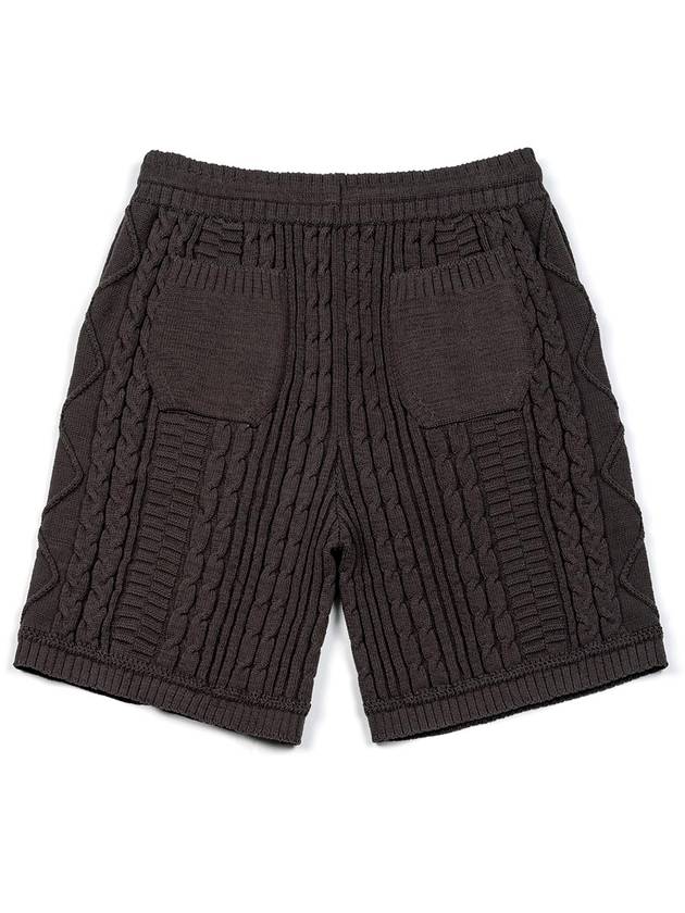 Men's I4SM01CH Permeating New City Cable Knit Shorts Charcoal - IOEDLE - BALAAN 8