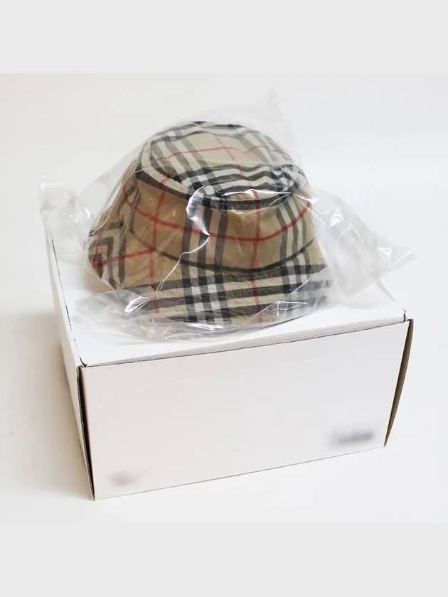 Check Cotton Bucket Hat Beige - BURBERRY - BALAAN 7