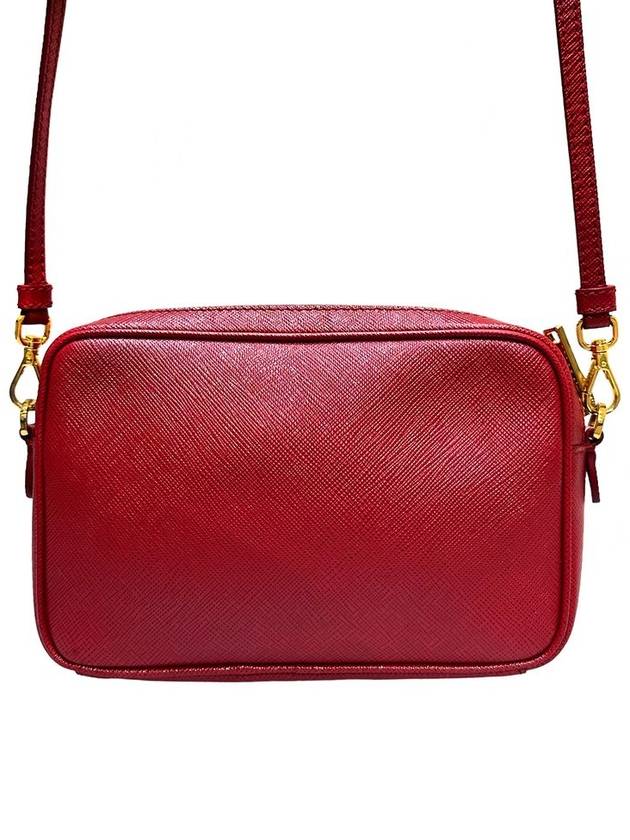 Women s 1BH036 Red Saffiano Gold Logo Mini Cross Bag - PRADA - BALAAN 4