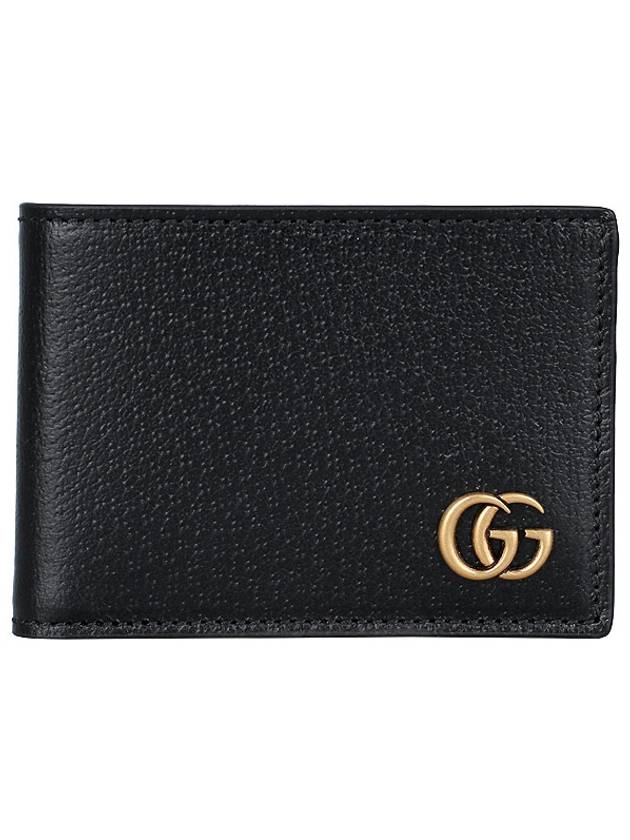 GG Marmont Leather Half Wallet Black - GUCCI - BALAAN 2