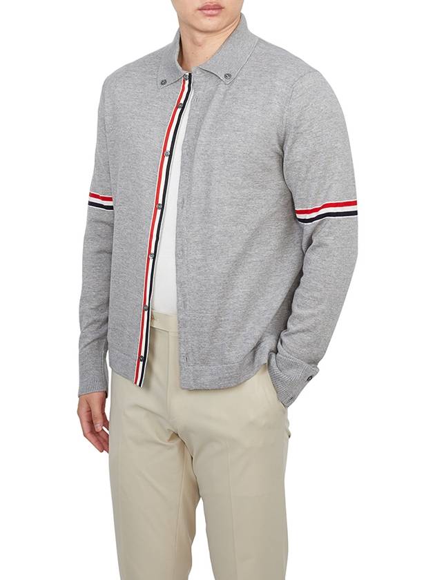 Merino Wool Armband Long Sleeve Shirt Grey - THOM BROWNE - BALAAN 6