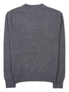 Men's Cashmere Blend Crew Neck Knit Top Grey - AMI - BALAAN 3